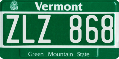 VT license plate ZLZ868