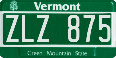 VT license plate ZLZ875