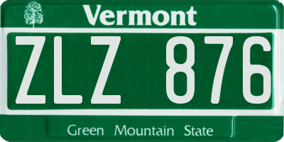 VT license plate ZLZ876
