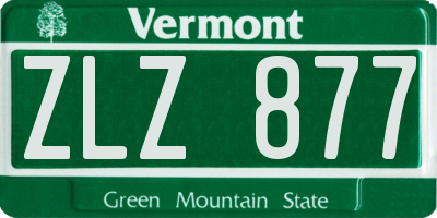 VT license plate ZLZ877