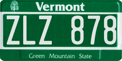VT license plate ZLZ878