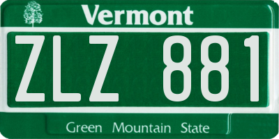 VT license plate ZLZ881