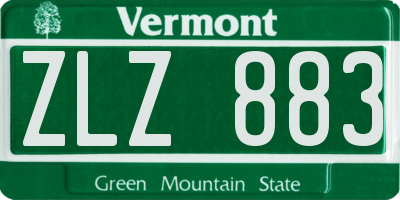 VT license plate ZLZ883