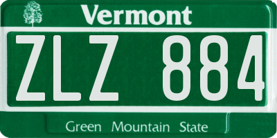 VT license plate ZLZ884