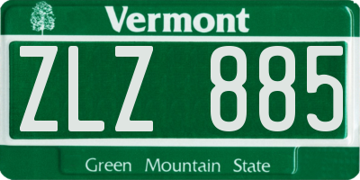 VT license plate ZLZ885