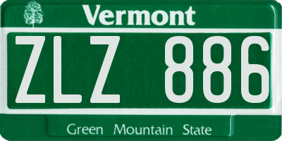 VT license plate ZLZ886