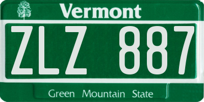 VT license plate ZLZ887