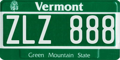 VT license plate ZLZ888