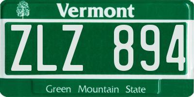 VT license plate ZLZ894