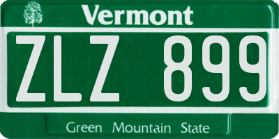 VT license plate ZLZ899