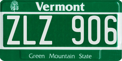 VT license plate ZLZ906