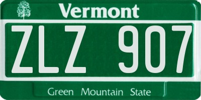 VT license plate ZLZ907