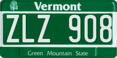 VT license plate ZLZ908