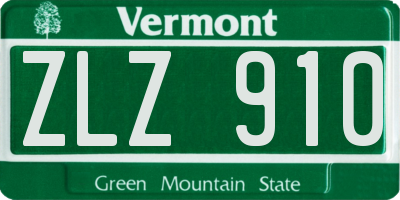 VT license plate ZLZ910