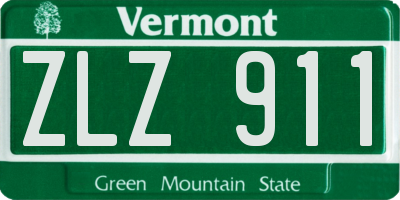 VT license plate ZLZ911