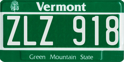 VT license plate ZLZ918