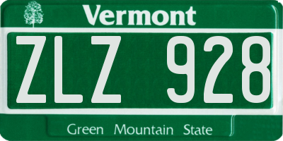 VT license plate ZLZ928