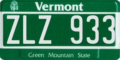 VT license plate ZLZ933