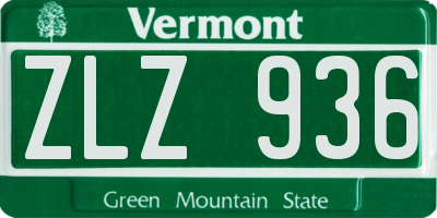 VT license plate ZLZ936