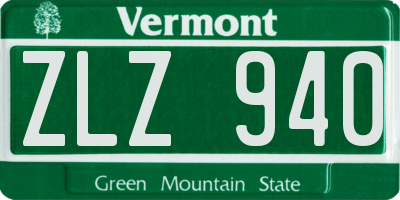 VT license plate ZLZ940