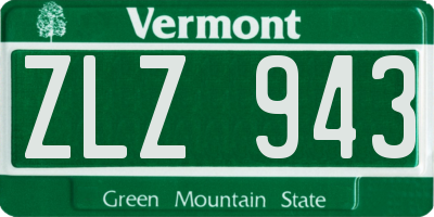 VT license plate ZLZ943