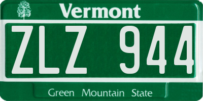 VT license plate ZLZ944