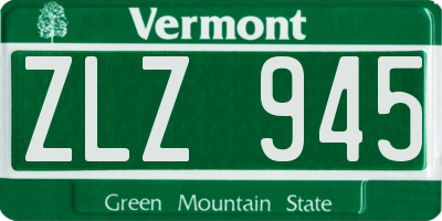 VT license plate ZLZ945