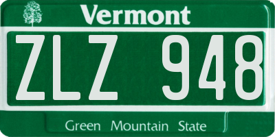 VT license plate ZLZ948