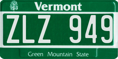 VT license plate ZLZ949