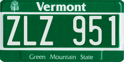 VT license plate ZLZ951