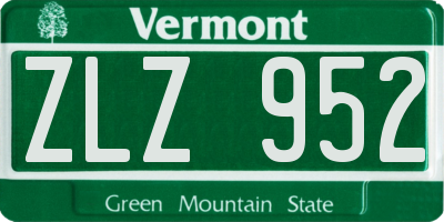 VT license plate ZLZ952