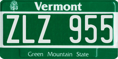 VT license plate ZLZ955