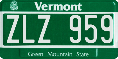 VT license plate ZLZ959