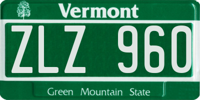 VT license plate ZLZ960