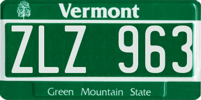VT license plate ZLZ963