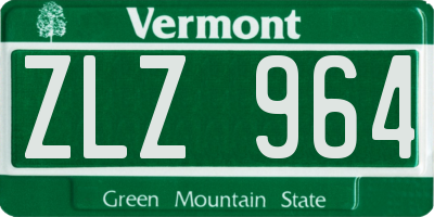 VT license plate ZLZ964