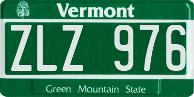 VT license plate ZLZ976