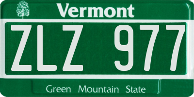 VT license plate ZLZ977
