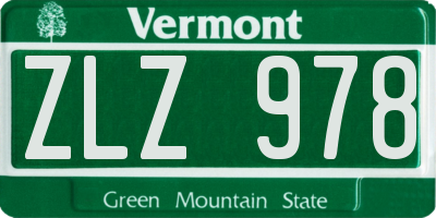 VT license plate ZLZ978
