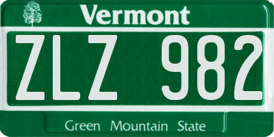 VT license plate ZLZ982