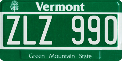 VT license plate ZLZ990