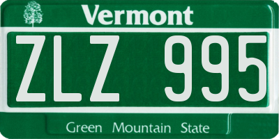 VT license plate ZLZ995