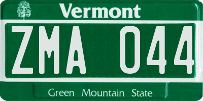 VT license plate ZMA044