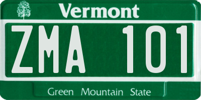 VT license plate ZMA101