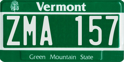 VT license plate ZMA157