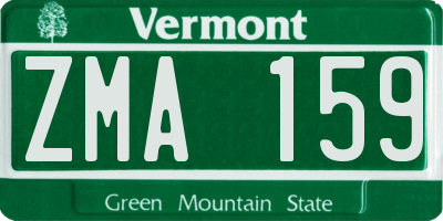 VT license plate ZMA159