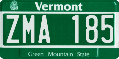 VT license plate ZMA185