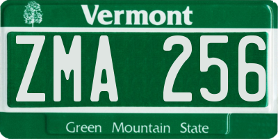 VT license plate ZMA256