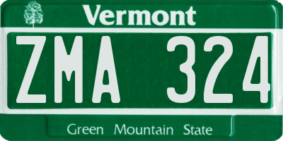 VT license plate ZMA324