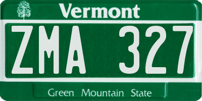 VT license plate ZMA327